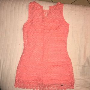 Coral Lace Dress Hollister